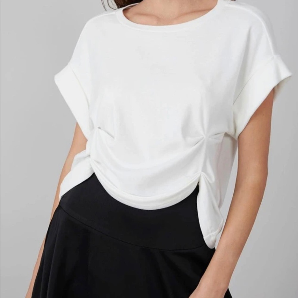 Cotton Asymmetric Gathered Top